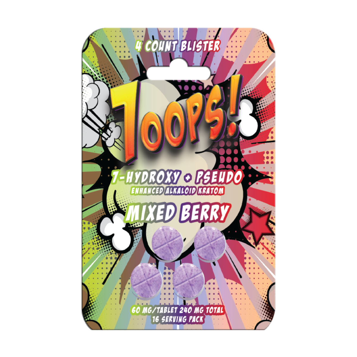 7-HYDROXY + PSEUDO | 60MG PER TAB-MIXED BERRY